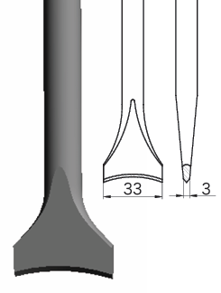 月平型/Bushing Remover Chisel,Ground Edge YM27