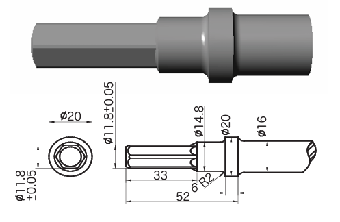 16mm六角型／Hex.11.8mm