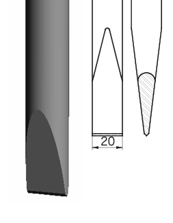 20寬　平型／20mm Wide Cutting Chisel YM202