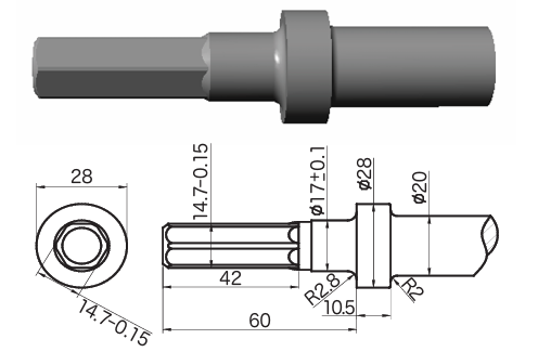 20mm六角型／Hex. 14.７mm（圓唇）