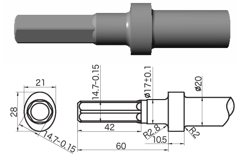 20mm六角型／Hex. 14.7mm（橢圓唇）