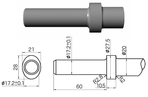 20mm圓型／Round. 17.2mm（橢圓唇）