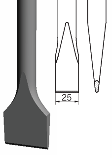 25寬平型／25mm Wide Cutting Chisel YM205