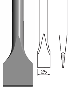 25寬平型／25mm Wide Cutting Chisel YM107