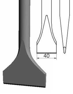 40寬平型／40mm Wide Cutting Chisel YM206