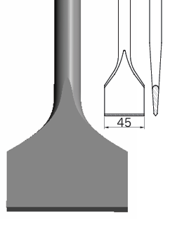 45寬平型/45mm Wide Cutting Chisel YM42