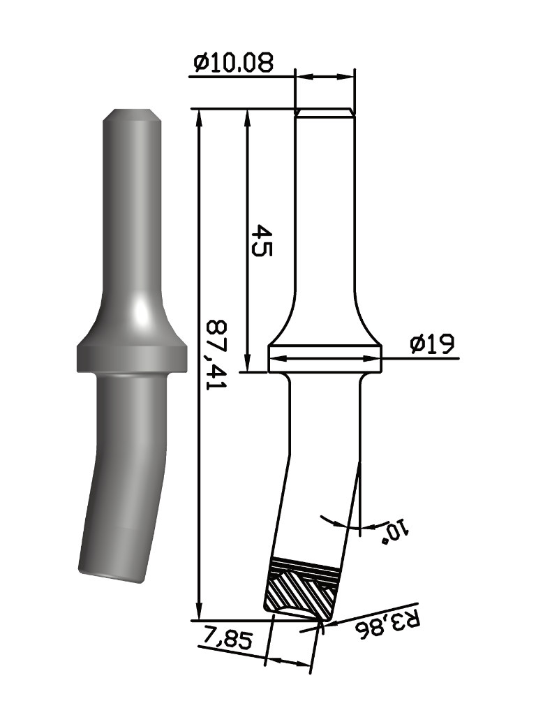 鉚釘鎚彎 Degree Offset Hammer Chisel(5/32 ") YM908
