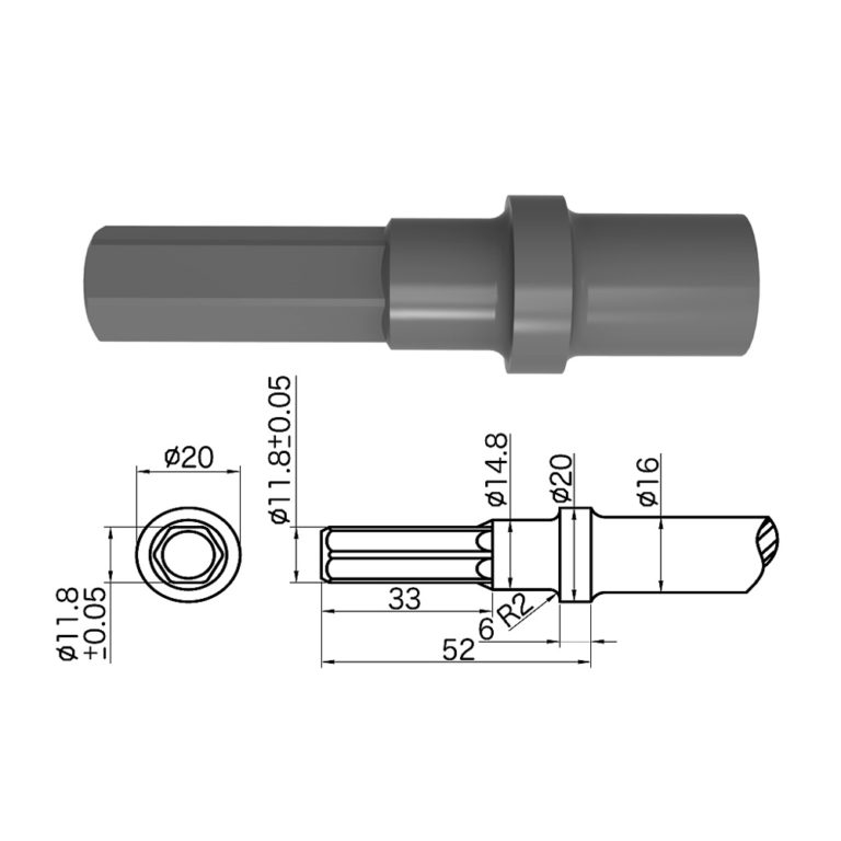 16mm六角型／Hex.11.8mm