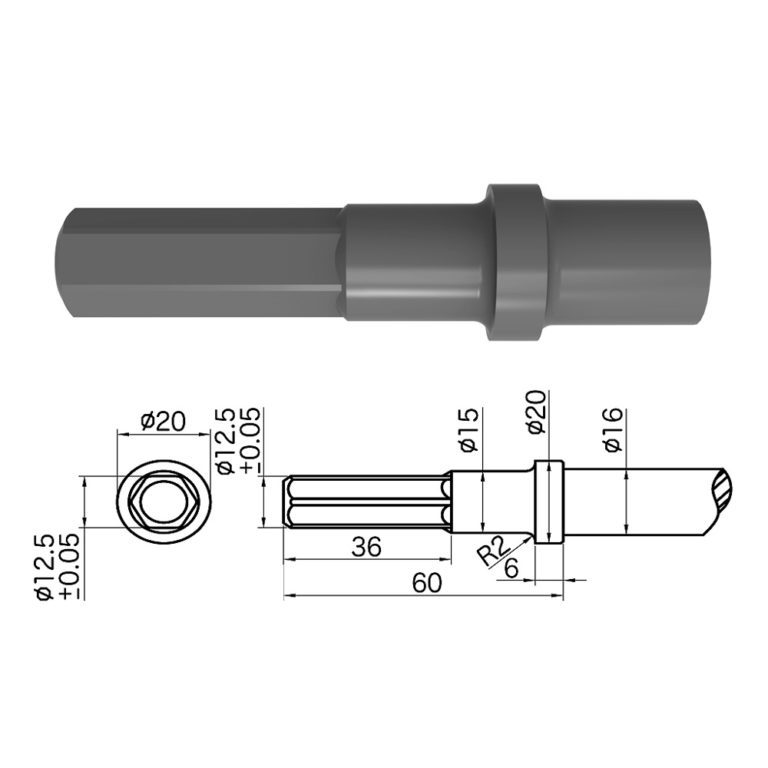 16mm六角型／Hex.12.5mm