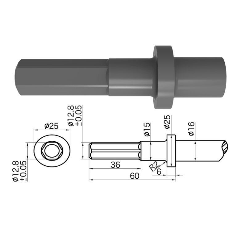 16mm六角型／Hex.12.8mm